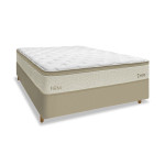 Conjunto Eco Firm Casal + Box High Suede Cedro